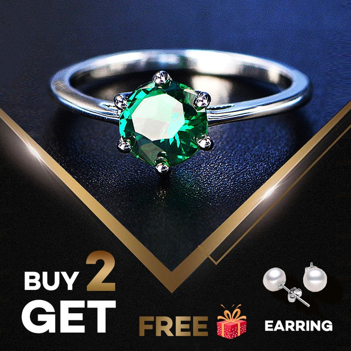 925 Natural Emerald Ring