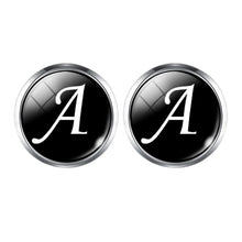 A-Z Single Alphabet Cufflinks Silver Color Letter Cuff Button for Male Gentleman Shirt