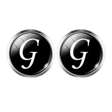 A-Z Single Alphabet Cufflinks Silver Color Letter Cuff Button for Male Gentleman Shirt